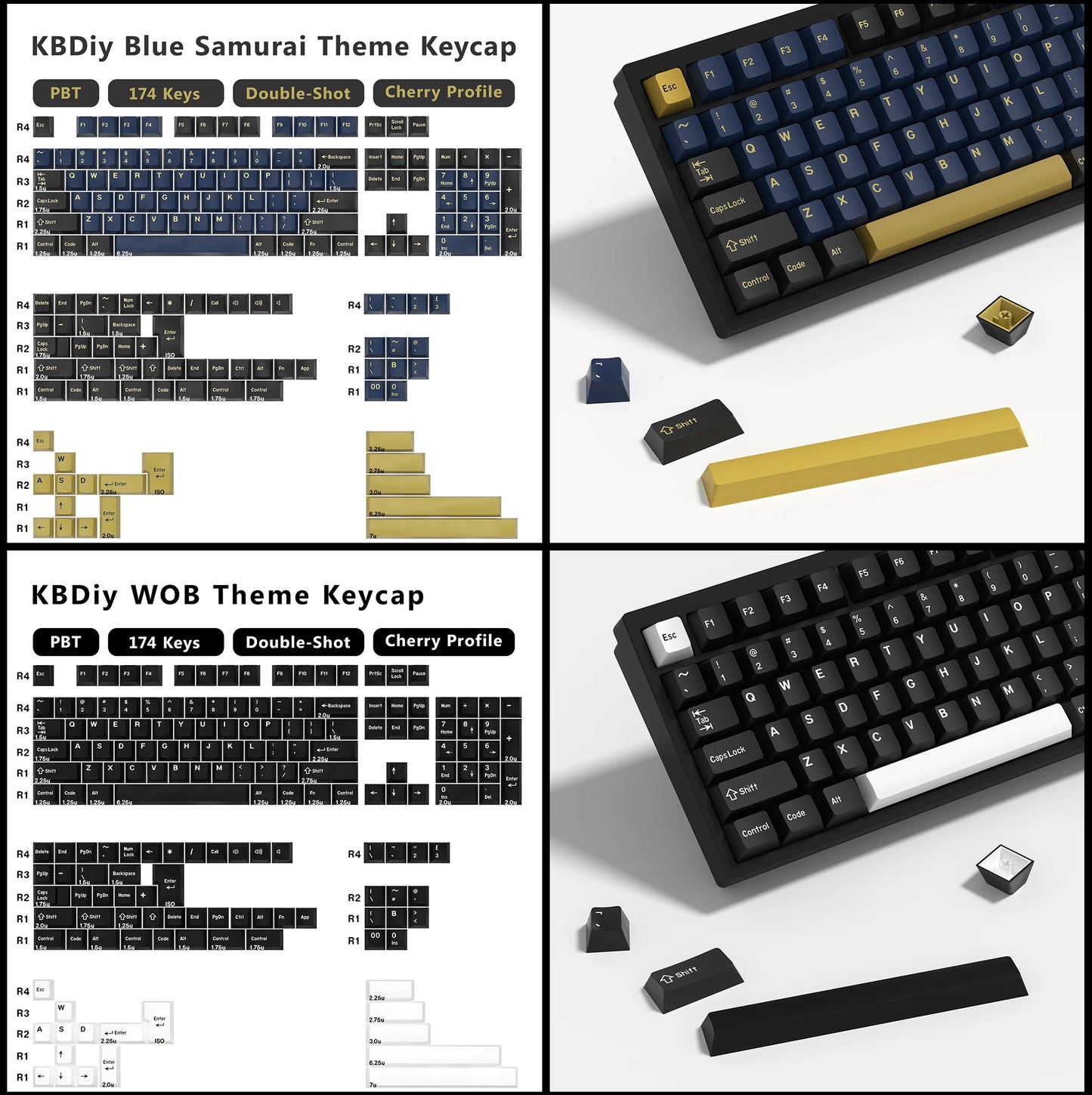 KBDiy GMK Jamon Keycap Cherry Profile Double Shot PBT ISO Keycaps For Gamer Mechanical Keyboard Kit Gaming Point Retro Key cap