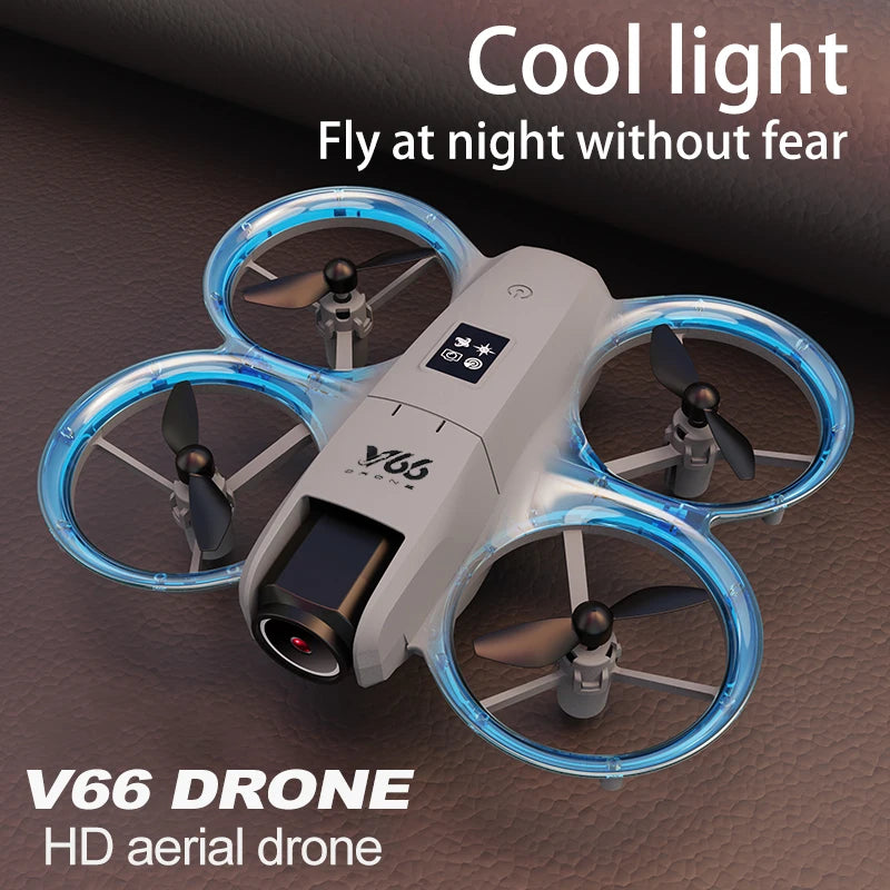 New V66 Mini Drone WIFI FPV Hover 4K Professional HD Camera Pocket Coloful Lights Dron Rc Plane Foldable RC Quadcopter Boy Toys