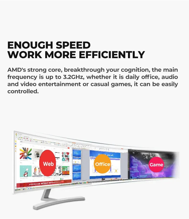 Desktop Computer I3 12100F 16GB 500G SSD RX550 4GB DDR5 Quad Core Win11 PC Desktop Computer Host Office and Household Use Gaming