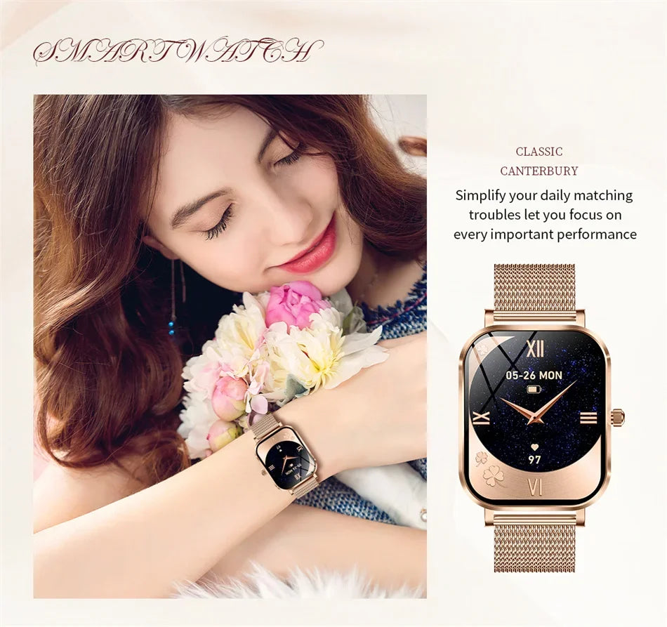 Xiaomi Fashion Women Smartwatch AMOLED HD Screen Heart Rate Blood Oxygen Monitoring BT Call Sports Smartwatch Woman