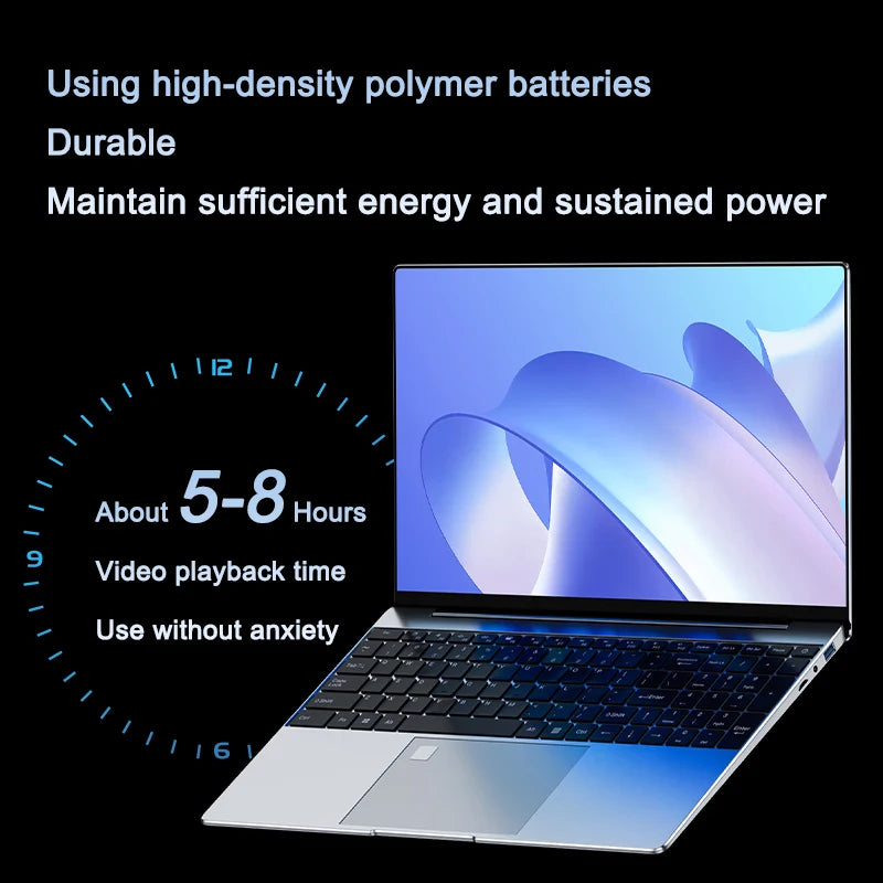 New Ultra Slim 15.6" Laptop N95 32GB RAM 2048GB SSD 7500mAh Battery  Notebook Gamer Office Study Computer PC Windows 11 Pro