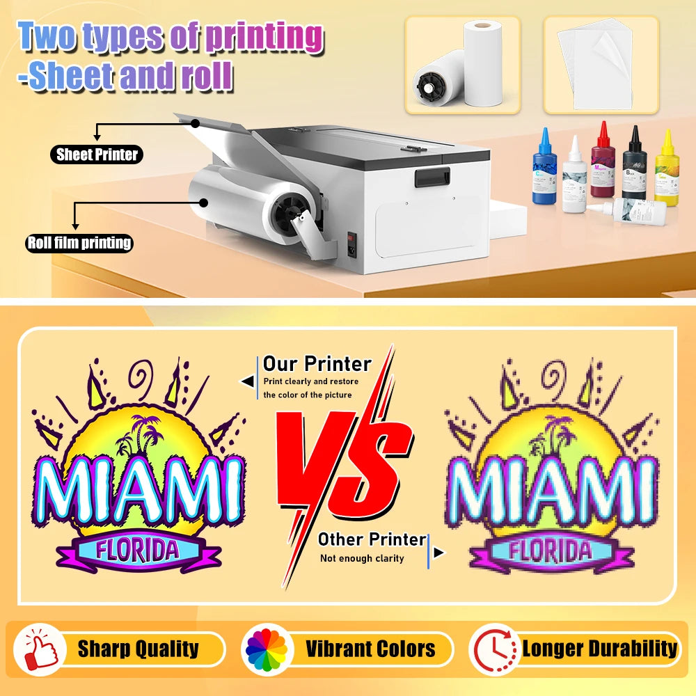 Colorsun A3 DTF Printer For Epson L1800 DTF Printing Machine Direct to Film Impresora A3 DTF Printers For T-Shirt Hoodies Fabric