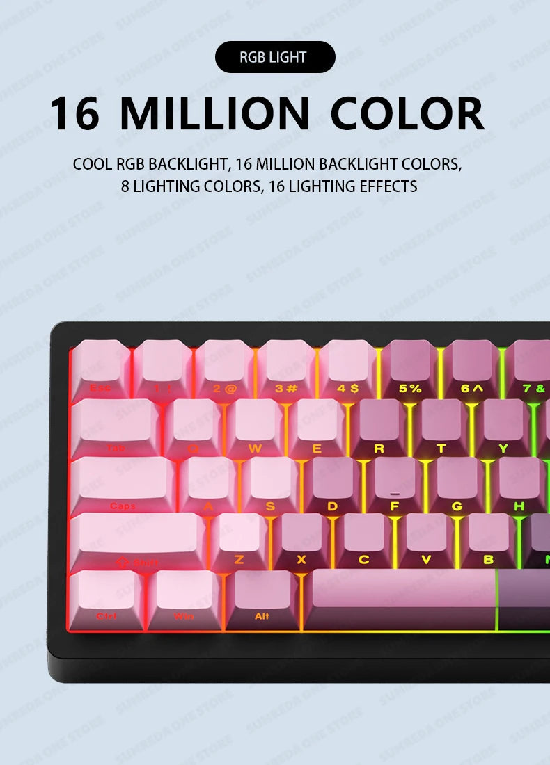 Lucky65 V2 NUT65 Sugar65 Weikav Lucky 65keys Mechanical Keyboard Aluminum 3-Mode Rgb Hot Swappable Custom Wired Gaming Keyboard
