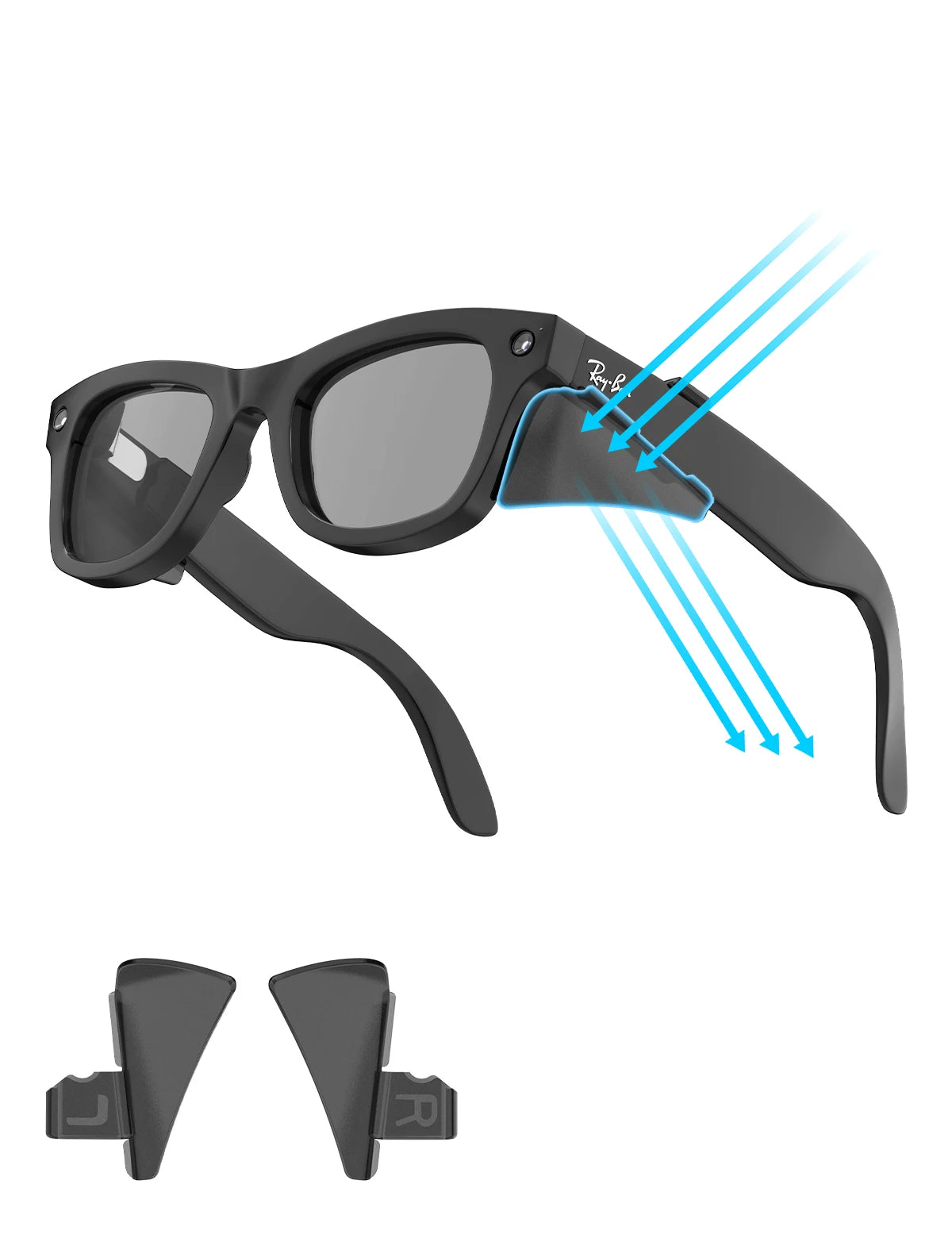 Hibloks For RayBan Meta Wayfarer RW4008/RW4006 Skyler RW4010 RW4009 Anti-glare Light Shield Baffle Smart Glasses Accessories