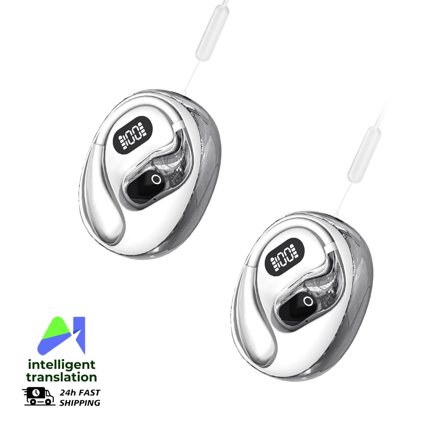 Real Time Translation Headphones 144 Languages Translator Earphones Wireless Bluetooth 5.4 Headsets for Business Office Travel