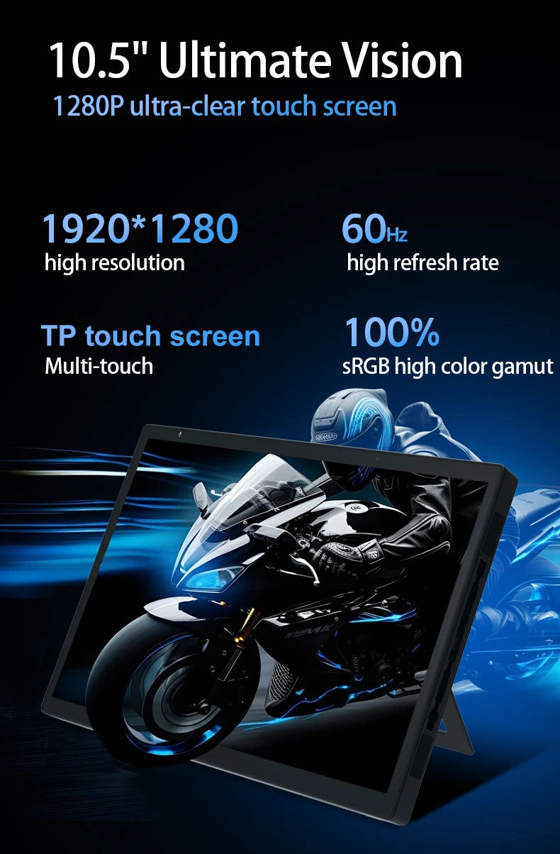 CRELANDER Laptop Intel N95 CPU 4 Cores 4 Threads 10.5 "TDP Touch Screen Detachable Gamepad Portable Handheld Gaming PC Laptops