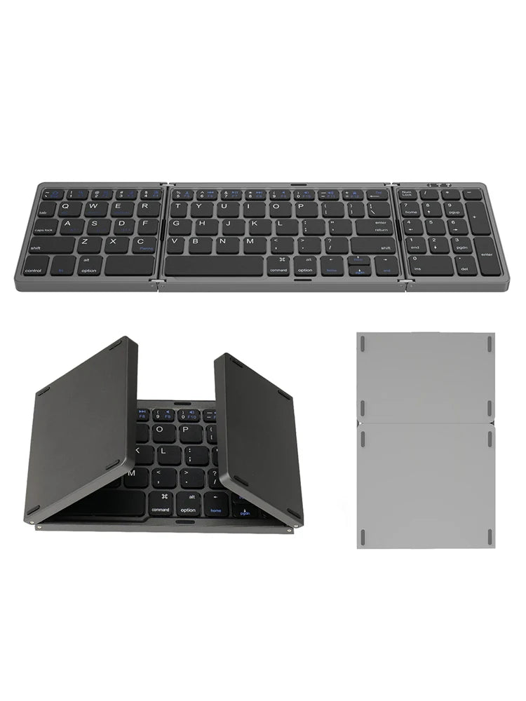 Wireless Folding Keyboard Bluetooth Keyboard with Numeric Keypad For Windows Android IOS Phone Travel Computer Mini keyboard