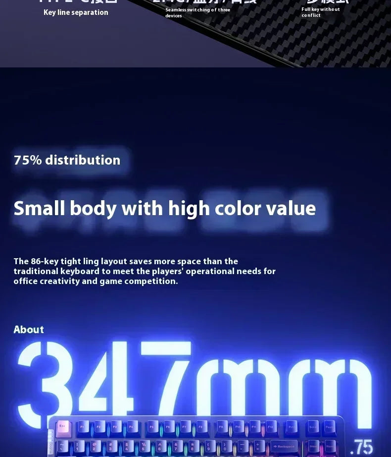 LEOBOG Hi86 Mechanical Keyboard Three-mode Aluminum Alloy Hot-Swap RGB Light Gasket Game Keyboard Customized Esports Accessories