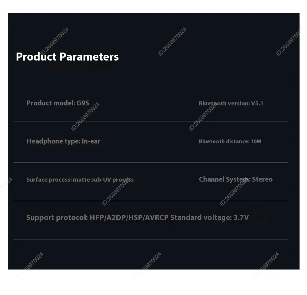 Xiaomi G9S TWS Bluetooth Earphones Sport Headphones Touch Control HiFi Stereo Sound Waterproof In-Ear Game Headset With Mic