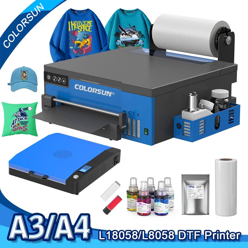 Colorsun A4/A3 DTF Printer For Epson XP600 Impresora DTF T-Shirt printing machine Driect to Film DTF Printer For T-Shirt Hoodie