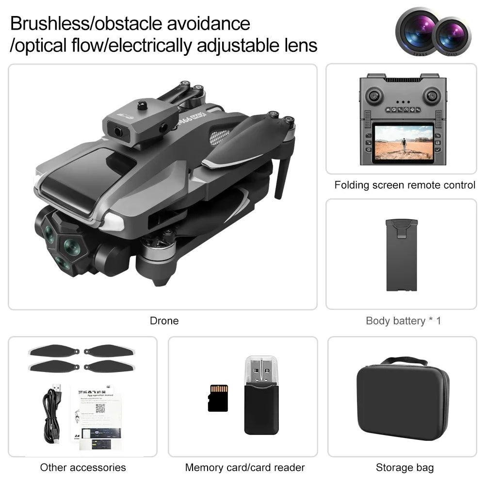 M66 New Folding Drone 4,5" Screen 25 Min Battery 8K Movie Camera Optical Flow Position Aircrafting Obstacle Avoidance Brushless