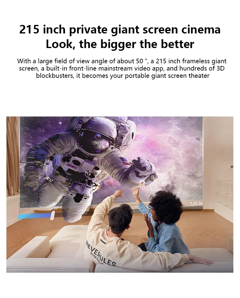 Rokid Max AR Smart Glasses Micro OLED 3D 215”Max Giant Screen Theater Viewing For Phones/Switch/PS5/Xbox/PC