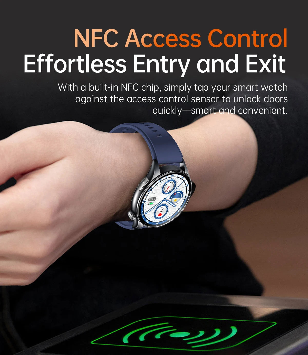 2025 New NFC  Health MonitorUric Acid Blood Pressure Blood oxygen Body Analysis Smart Watch ECG+PPG Clock Smartwatch Men lady