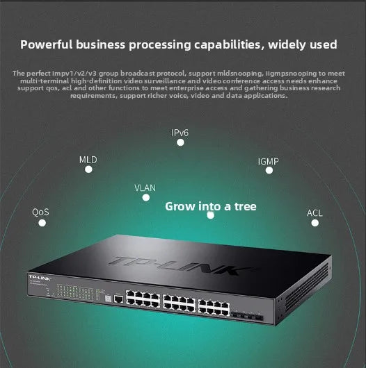 TP-LINK 24-port 10G Switch with 4 10G SFP+ Ports, Managed Switch, Ethernet Switch