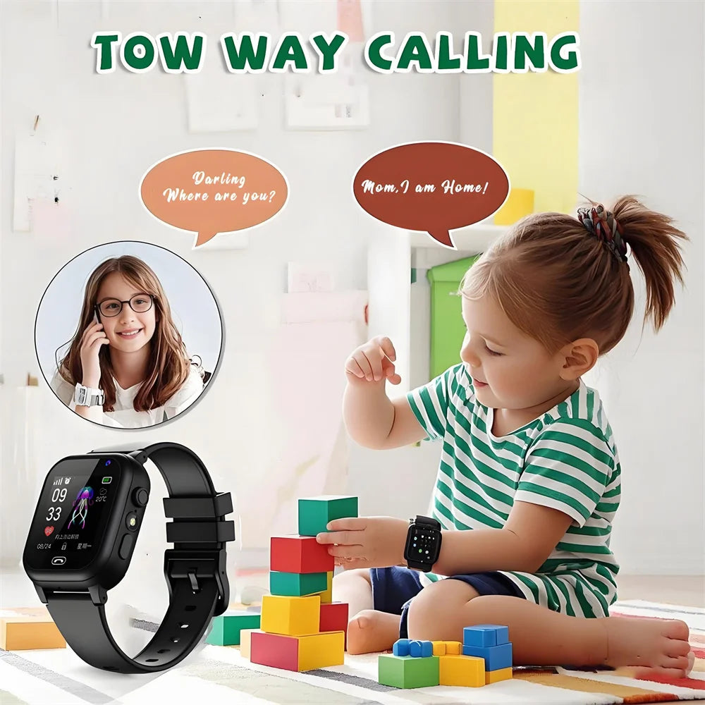 ﻿ 4G Sim Card 2G Internet Kids Smart Watch SOS Call LBS Location Child SmartWatch Camera Waterproof Phone Watch with Sticker