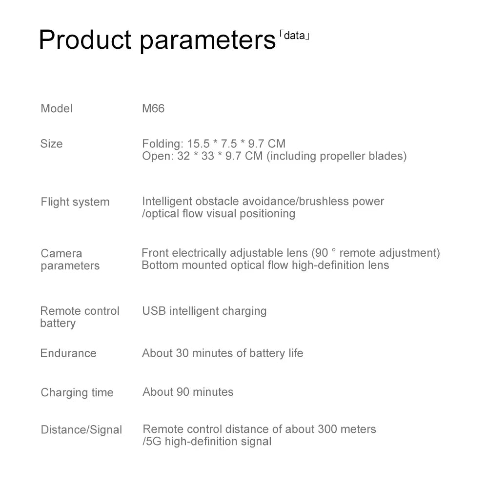 M66 New Folding Drone 4,5" Screen 25 Min Battery 8K Movie Camera Optical Flow Position Aircrafting Obstacle Avoidance Brushless