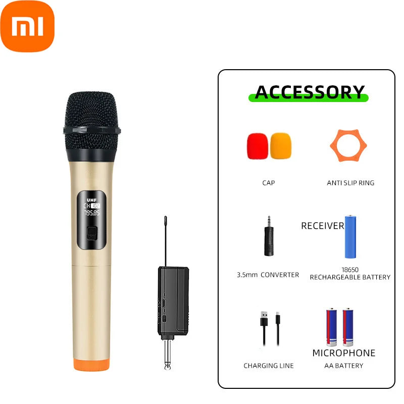 Xiaomi Wireless Microphone 2.4G UHF Fixed Frequency 2 Channels Handheld Micphone For Live Party Karaoke Professional Meeting