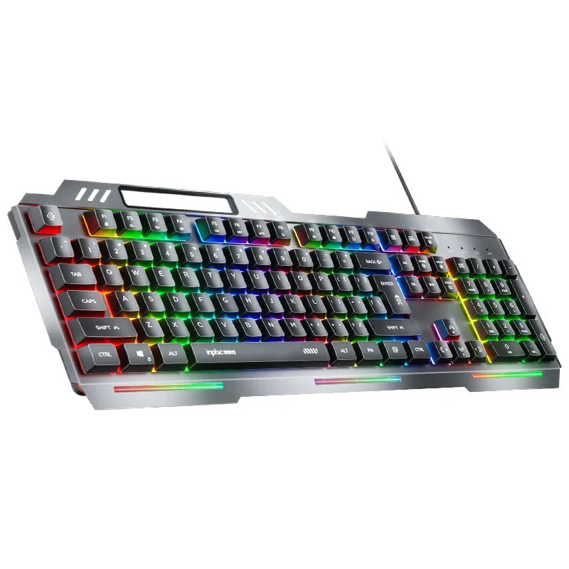 K2 Wired Keyboard Mouse Set Metal Panel RGB Backlight Waterproof Ergonomic Multimedia Buttons 104 Keys Keyboard for Game Office