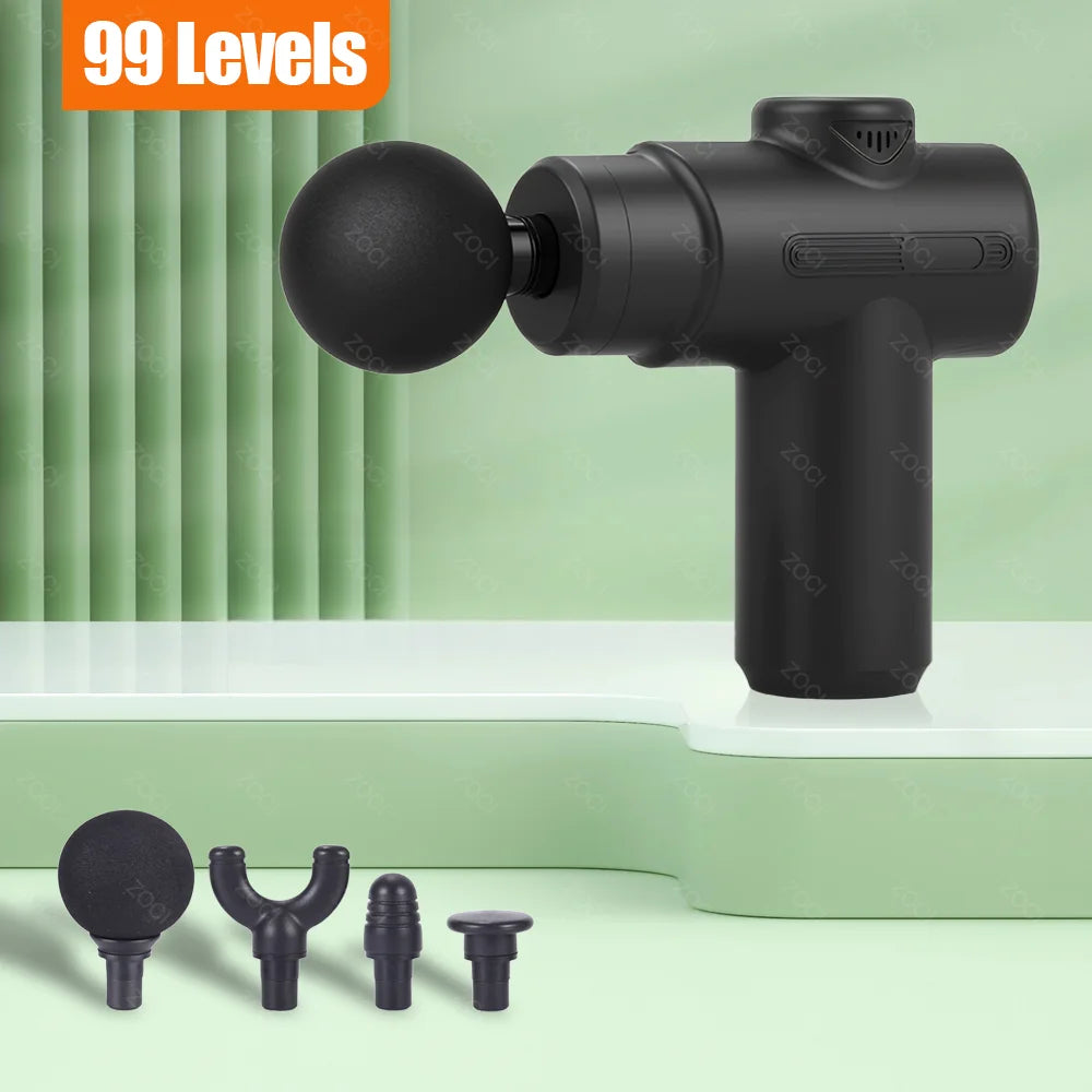 99 Levels Massage Gun Mini Deep Tissue Vibration Muscle Massager Portable Handheld Fascia Gun Digital Display Massager for Body