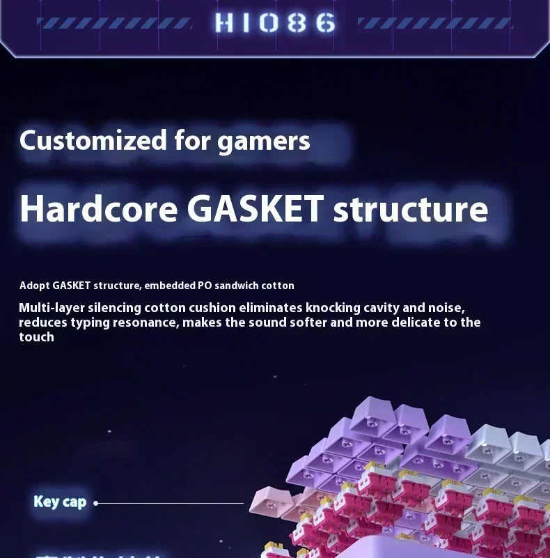 LEOBOG Hi86 Mechanical Keyboard Three-mode Aluminum Alloy Hot-Swap RGB Light Gasket Game Keyboard Customized Esports Accessories