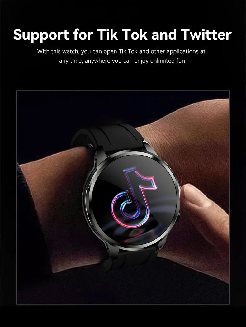 5G/4G Full Network Smart Watch 1.95 inch 720*720 Big Screen HD 8GB+128GB RAM Video Call Smartwatch Google Play WIFI GPS Sim Card
