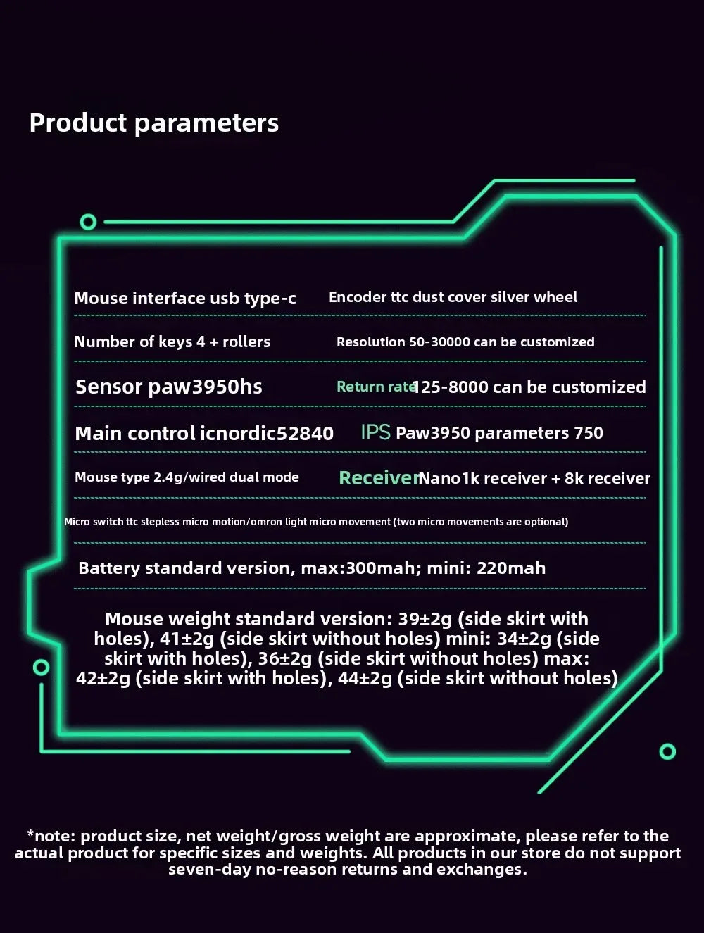 WLMOUSE Beast X Pro Magnesium alloy lightweight wireless e-sports gaming mouse 750IPS 8K PAW3950HS 30000DPI without backlight