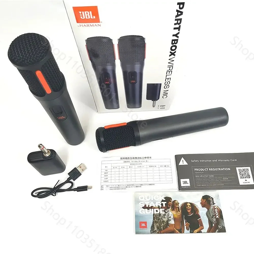 JBL Digital partybox PB UHF wireless rechargeable portable microphone system with dual-channel receiver voice crisp sound