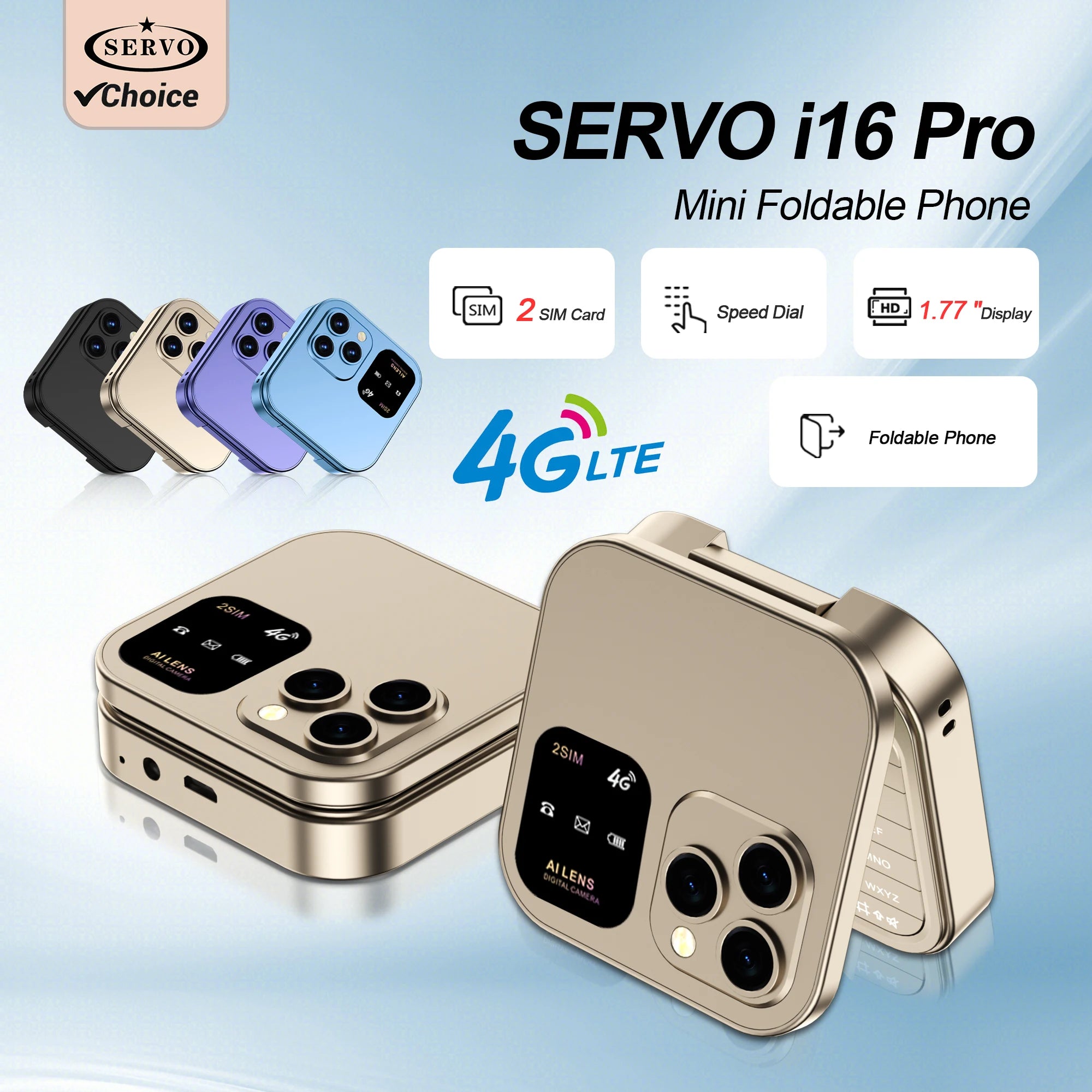 2025 NEW SERVO 4G LTE Cellular Folding Mobile Phone Dual SIM Card Speed Dial Magic Voice Call Recording Blacklist Flip Cellphone