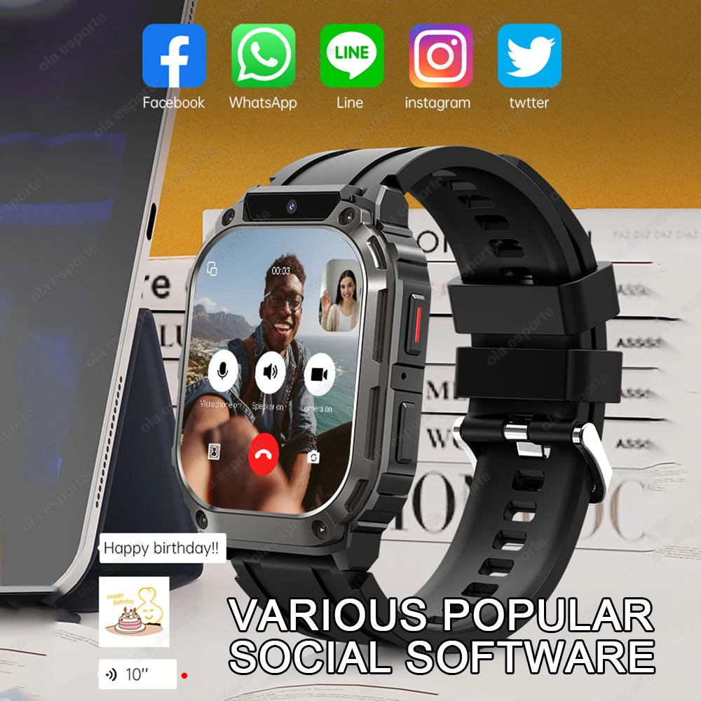 New GPS 5G SIM Card Smartwatch Men Women Video Calls 2/16GB Memory GPS WiFi Tiktok APP Waterproof Smart Watch For Android Pk Pgd