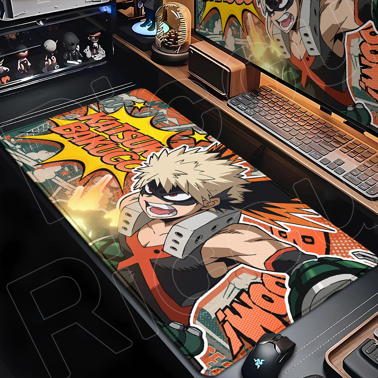 Japan Anime My Hero Academia Mousepad Bakugou Katsuki Large Lock Edge Keyboard Pad For Gamer Computer Desk Mats Anti-slip Rubber