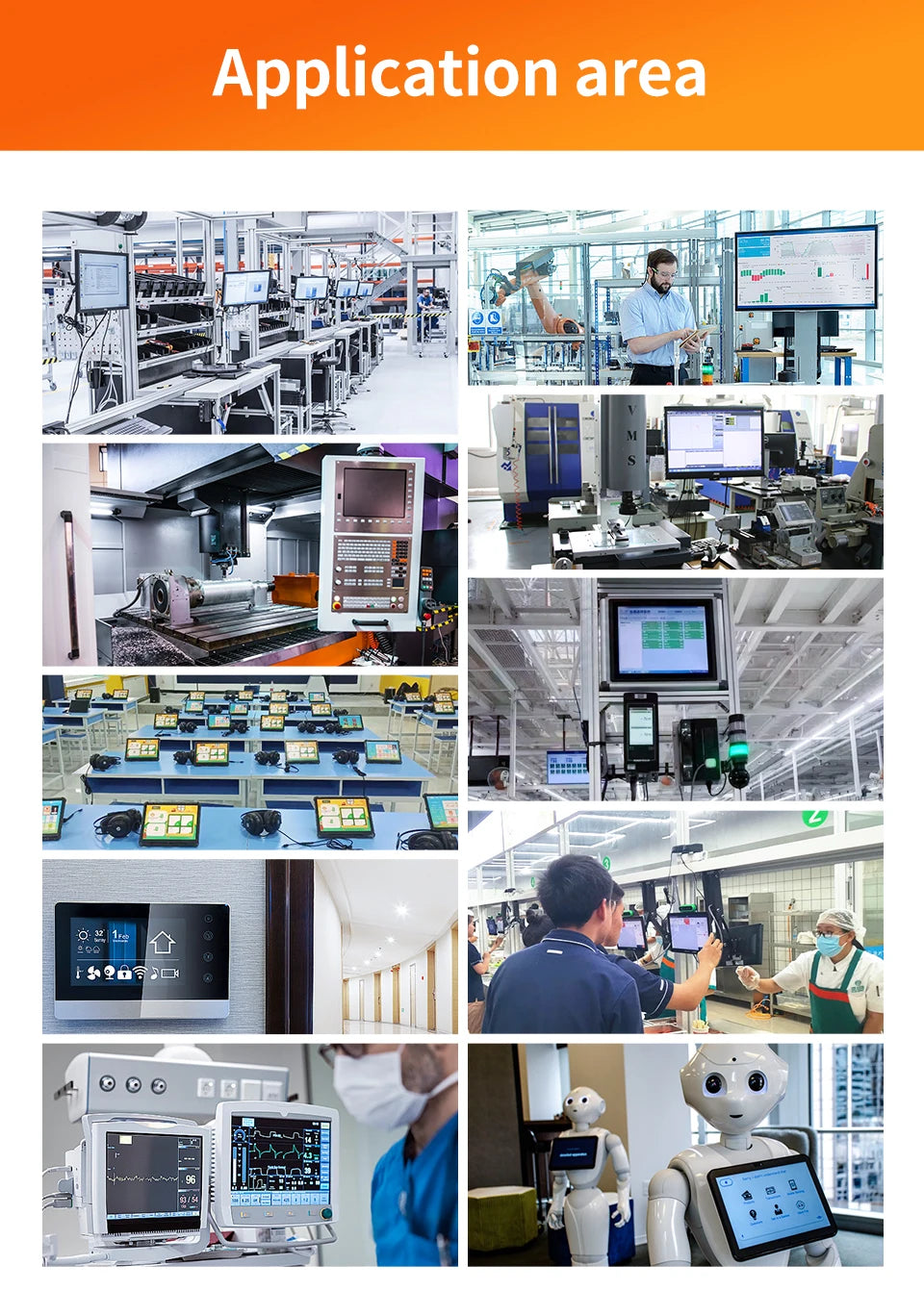 18.5 Inch All in One Capacitive Touch PC Industrial Panel PC VESA Installation 100*100 75*75 MM WIN 10 or 11 OS