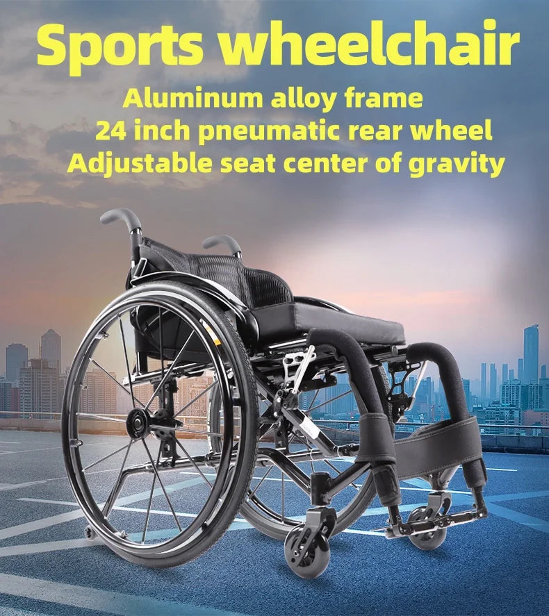 3different Seat Size Aluminum Alloy Rehabilitation Portable Light Foldable Travel Chair Sport manual Wheelchair for the Disabled