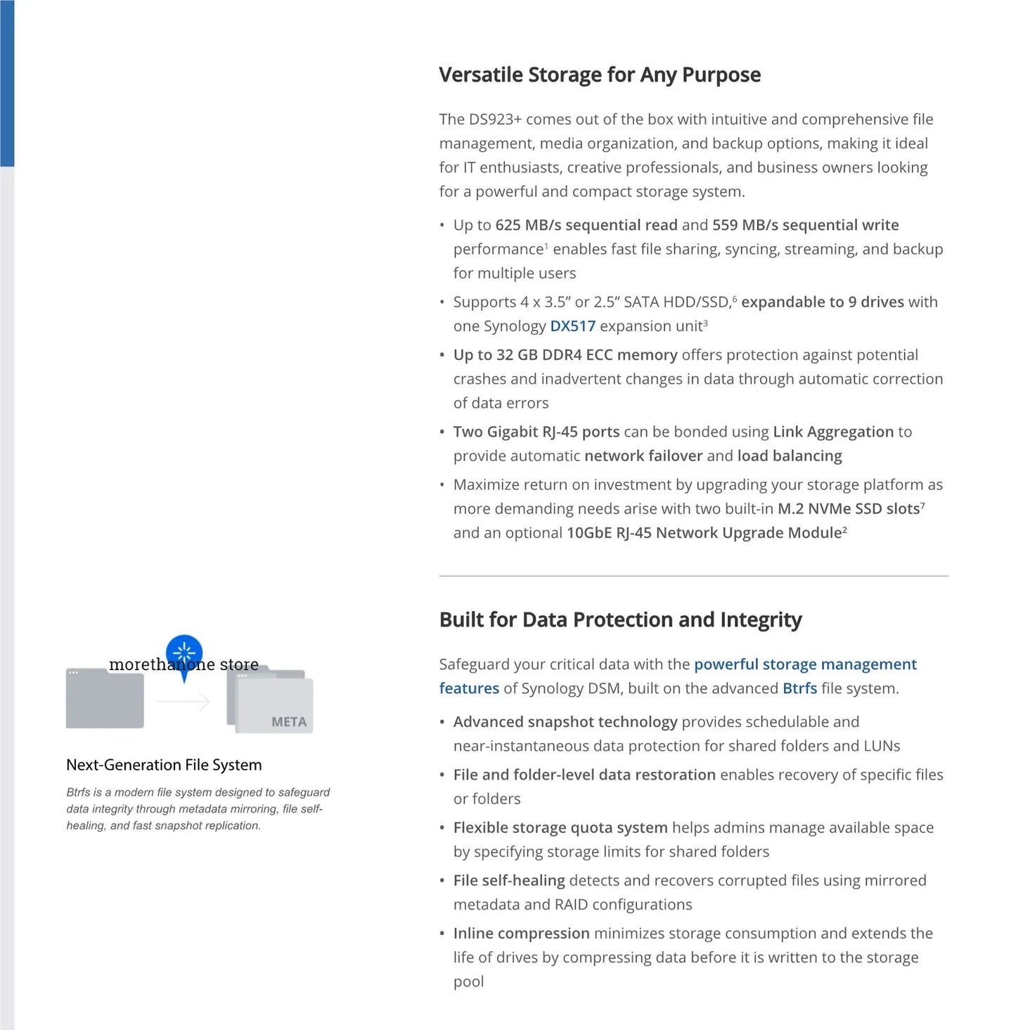 Synology DS923+(8GB Synology Ram) 4-Bay Diskstation NAS Enclosure Network Cloud Storage Server （Diskless）