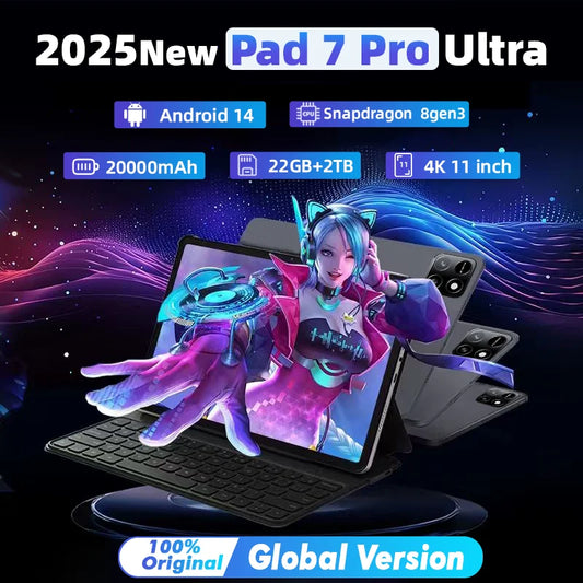 2025  Pad 7 Pro Ultra Latest Global First Tablet mi Android 14 Snapdragon 8Gen3 11 inch Soft Light Screen WiFi GPS WPS 5G PC