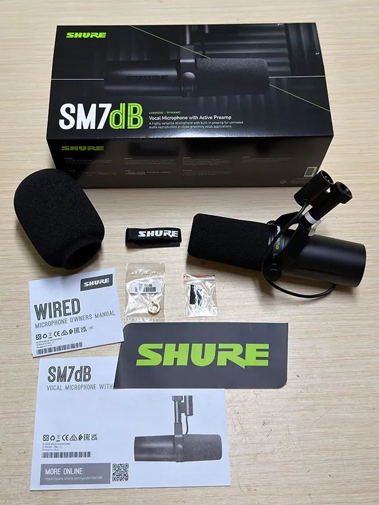 Shure SM7dB 7DB professional podcast microphone, built-in+28dB preamplifier, with optional frequency response dynamic microphone