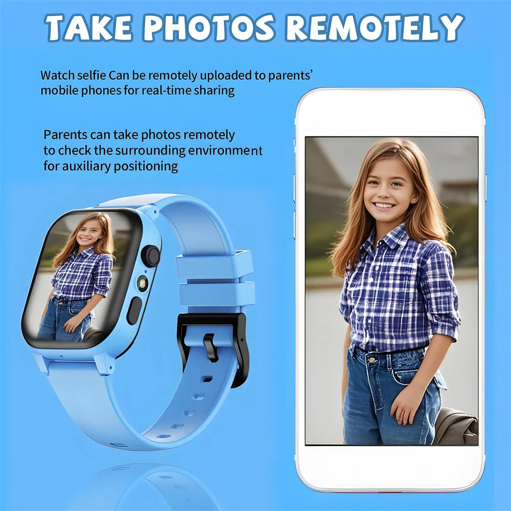 ﻿ 4G Sim Card 2G Internet Kids Smart Watch SOS Call LBS Location Child SmartWatch Camera Waterproof Phone Watch with Sticker