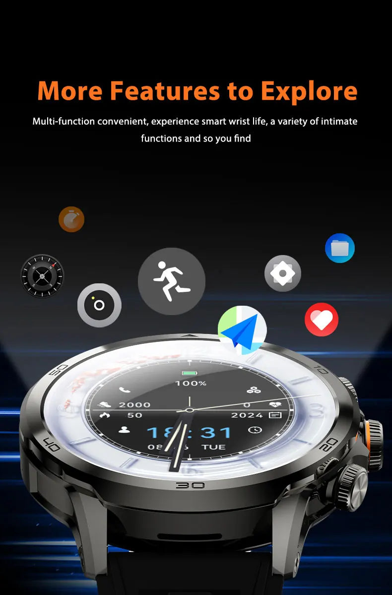Original H19 Smart Watch Android 10.0 Smartwatch With 190° Rotary Camera GPS WIFI 1.95inch Larger Amoled Screen 256GB Storage