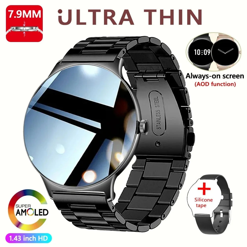 For Huawei New Ultra Slim AMOLED Smart Watch Women Screen Always Display Time Heart Rate BT Calling High-end Fashion Smartwatch