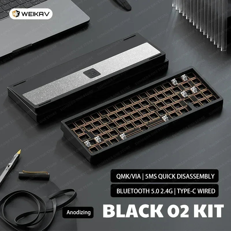 Sugar65 V2 Lucky65 V2 Aluminum Alloy Mechanical Keyboard 3-Mode Customization 2.4g Bluetooth Hotswap Gasket RGB Gaming Keyboard