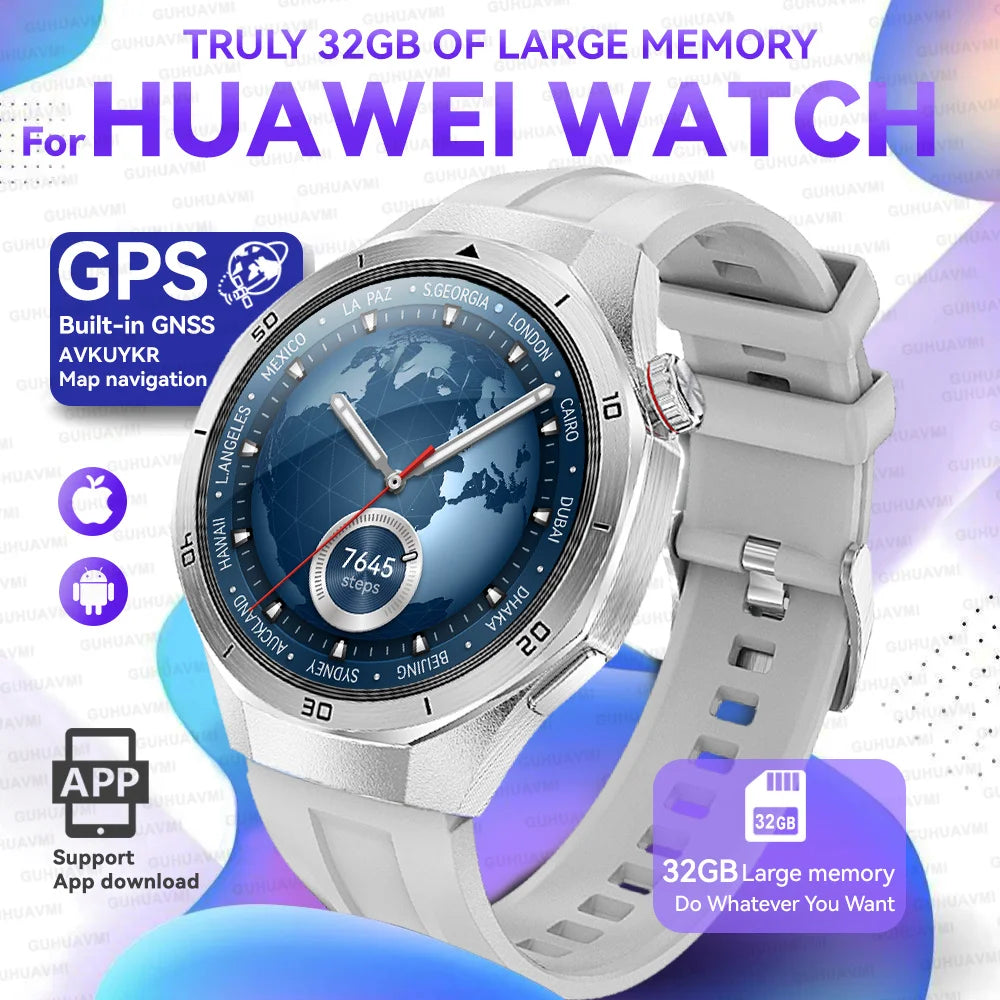 For HUAWEI GT 5 Pro 2025 New Smart Watches HD Sapphire Screen 32Gb Memory AGPS Navigation HD Video Bluetooth Call Smart Bracelet