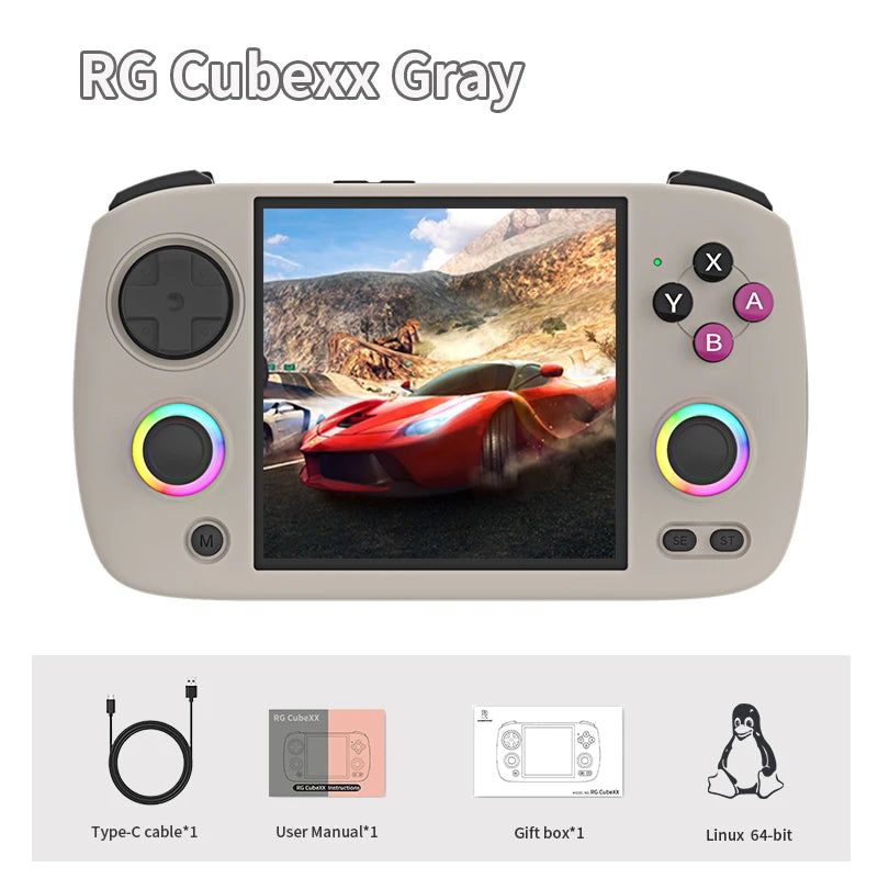 ANBERNIC RG CubeXX Handheld Game Console 3.95" IPS HD Screen Linux WIFI Bluetooth 256G PSP RG Cube XX Retro Video Gaming Console