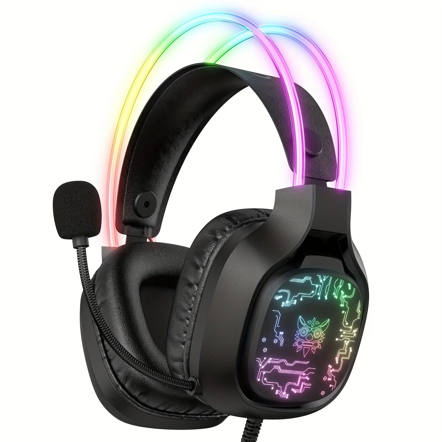 ONIKUMA X22 Gaming Headset RGB Dynamic Lighting Wired Over-Ear Adjustable Headphones With Mic 50MM For PC PS4 Xbox PS5 Gift
