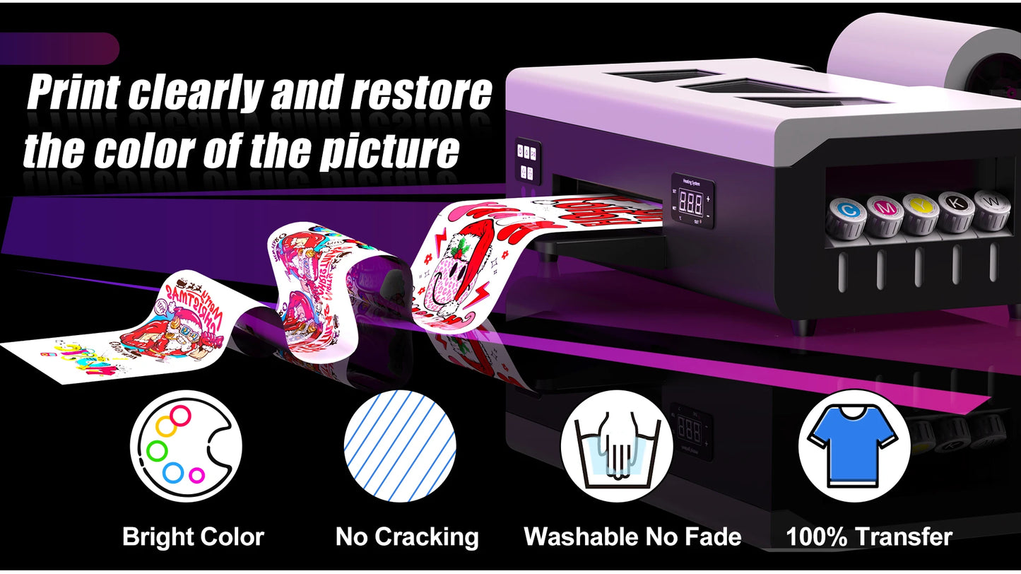 A4 DTF Printer for Epson L805 Printhead 8.5inch Roll DTF Printer Direct to Film DTF Printer For Clothes tshirt Printing Machine