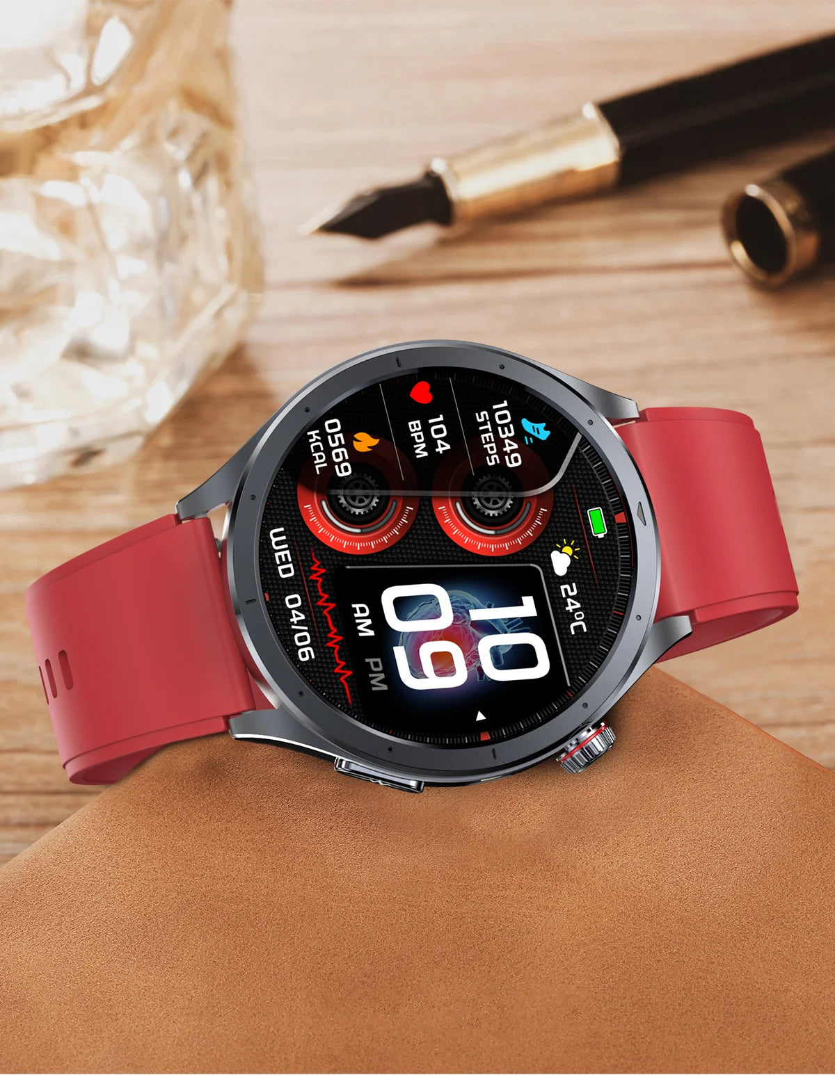 2025 New Body Fat Analysis Health Smart Watch ECG+PPG Uric Acid Blood Pressure Blood Oxygen Clock Call Smart Watch For Men Women