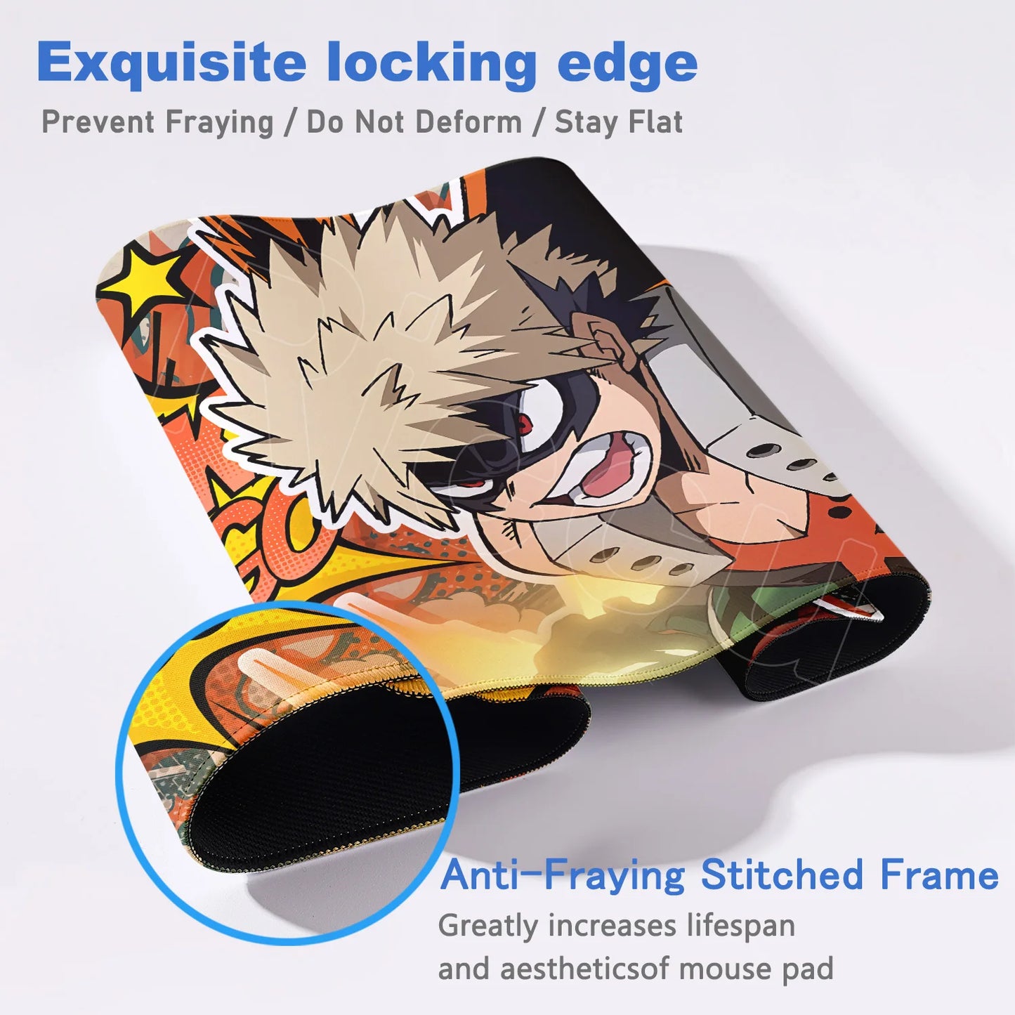 Japan Anime My Hero Academia Mousepad Bakugou Katsuki Large Lock Edge Keyboard Pad For Gamer Computer Desk Mats Anti-slip Rubber