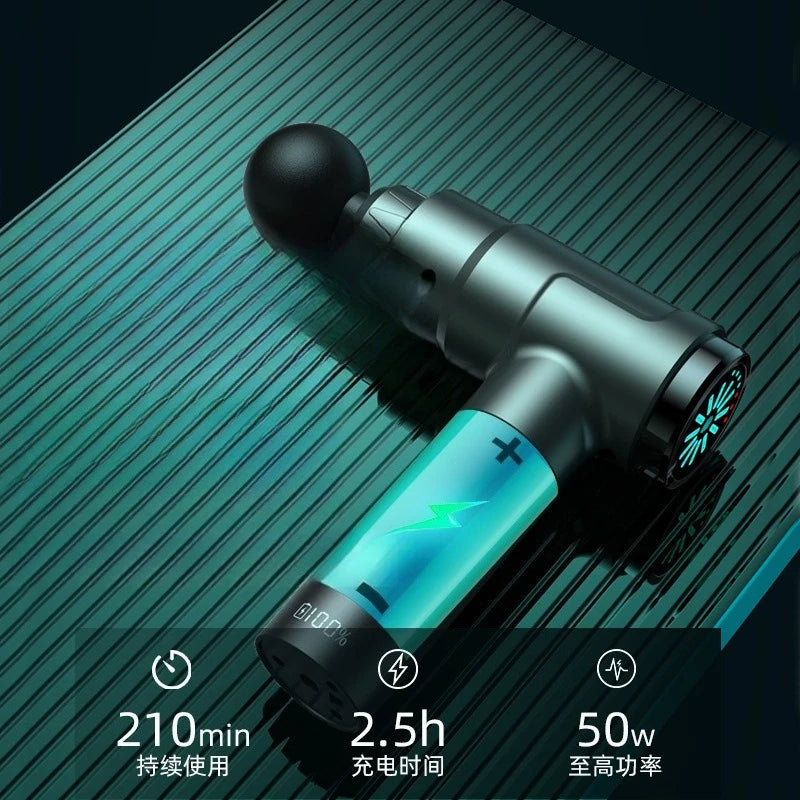 Muscle Massage Gun Fingerprint Screen Vibration Massage Fascia Gun Massage Body Neck Back Deep Relaxation Tools