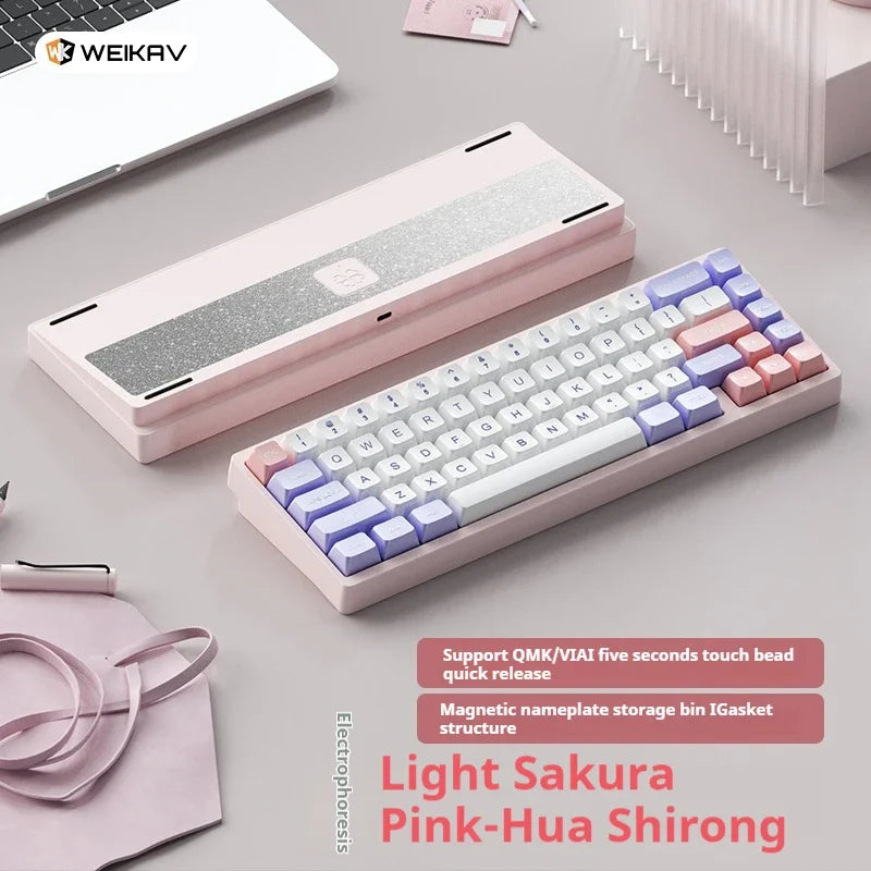 Sugar65 V2 Lucky65 V2 Aluminum Alloy Mechanical Keyboard 3-Mode Customization 2.4g Bluetooth Hotswap Gasket RGB Gaming Keyboard