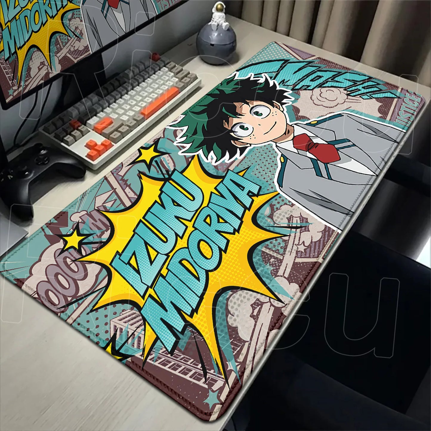 Japan Anime My Hero Academia Mousepad Bakugou Katsuki Large Lock Edge Keyboard Pad For Gamer Computer Desk Mats Anti-slip Rubber