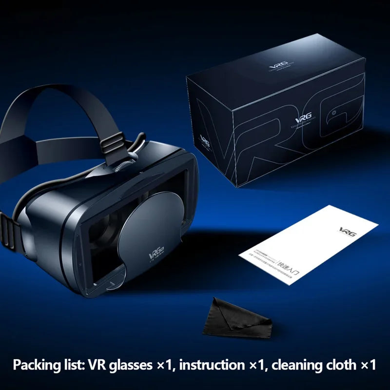 VRG Pro VR Glasses Virtual Reality Headset Devices Viar 3D Helmet Goggles Lenses Smart For Smartphone Cell Phone For 5-7' Mobile