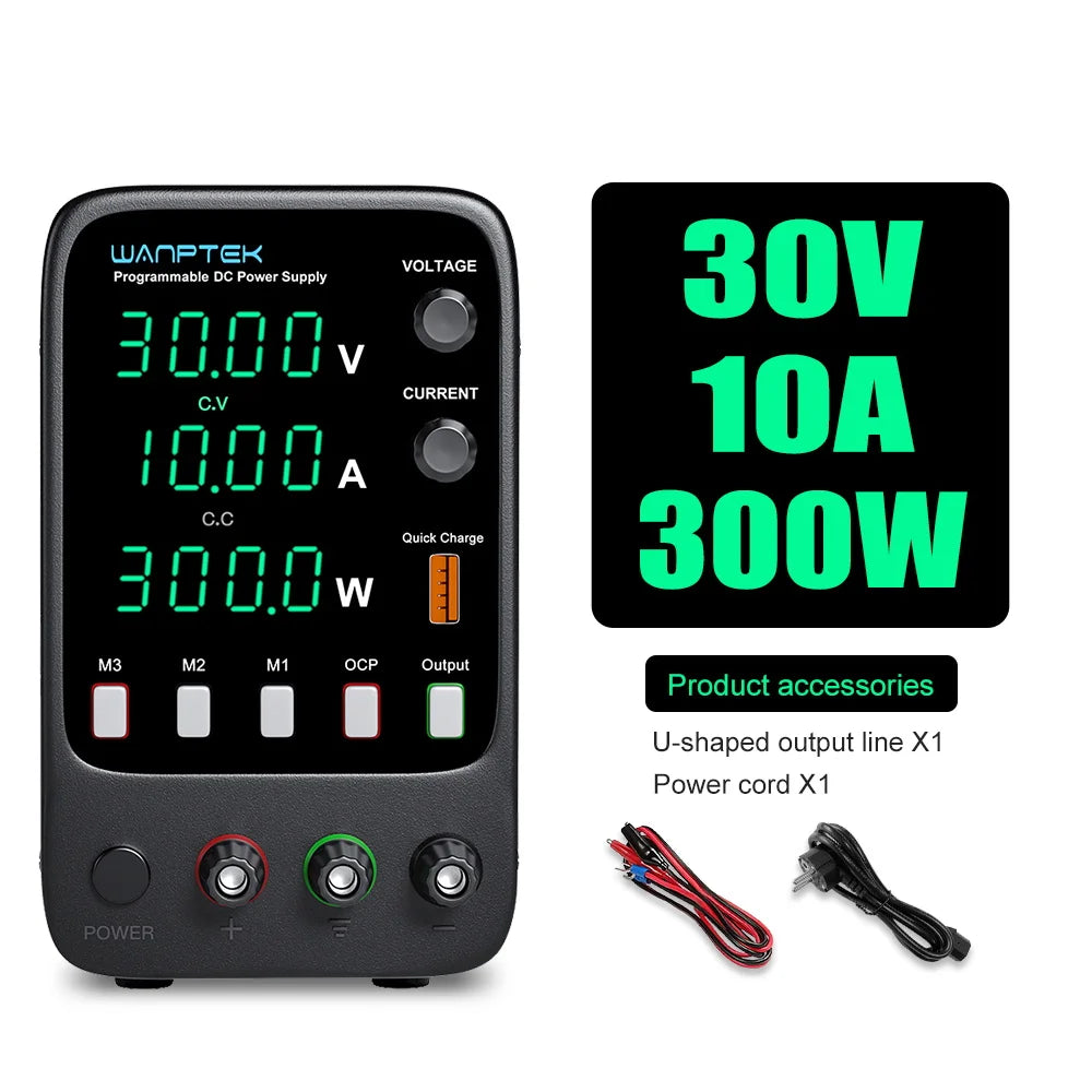 Wanptek DC Power Supply 30V 10A 5A Variable Bench Power Supply Adjustable Lab Power Supply 60V 5A 120V 3A  Voltage Regulator